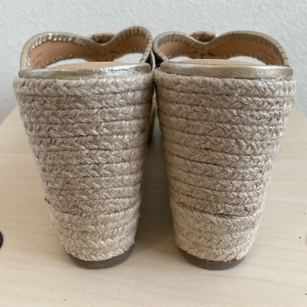 Jack Rogers Metallic Gold Espadrille Wedges - Picture 3 of 8